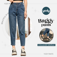 Thumbnail for กางเกงยีนส์แบคกี้ผู้หญิง YODY เอวสูง ยืดหยุ่นได้ดี พรางหุ่น แมทช์ง่าย QJN3076